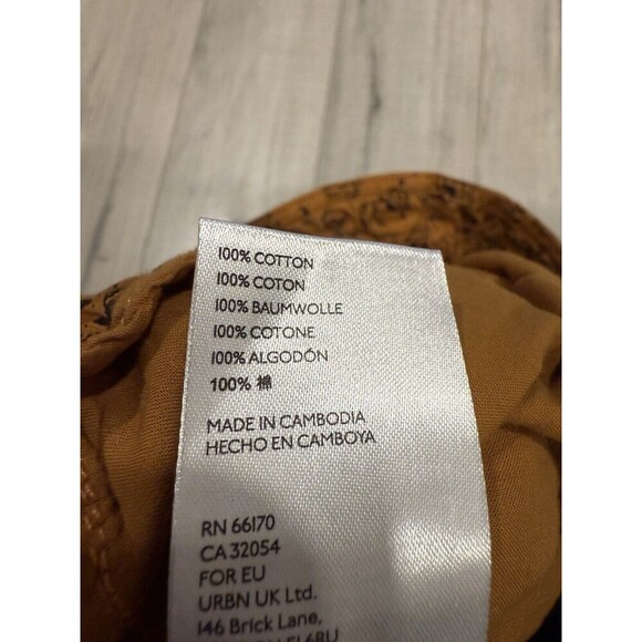 Anthropologie Malin Paperbag Utility Pants 100% Cotton Mustard Golden Yellow Sm - Picture 9 of 9